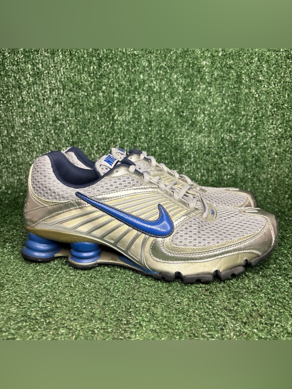 Nike Shox‎ Turbo 344951-041 Silver Metallic Shoe Sneakers Men's Size 10